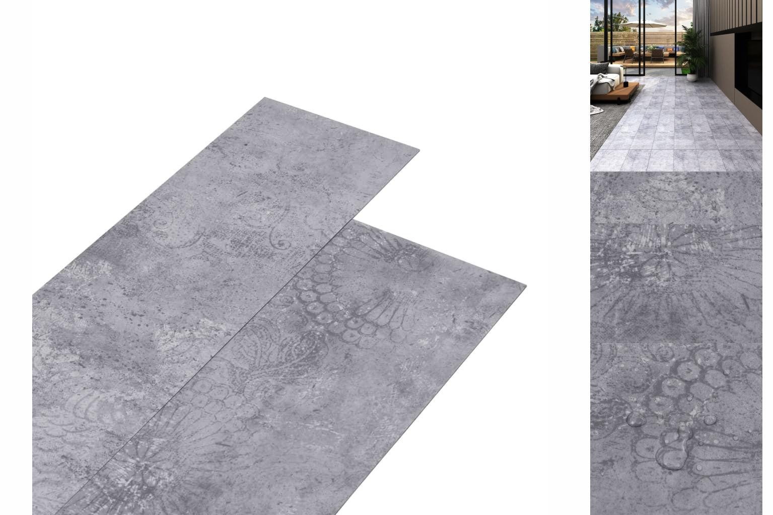 vidaXL Ламинат PVC Ламинат Dielen 5,26 m² 2 mm Zementgrau