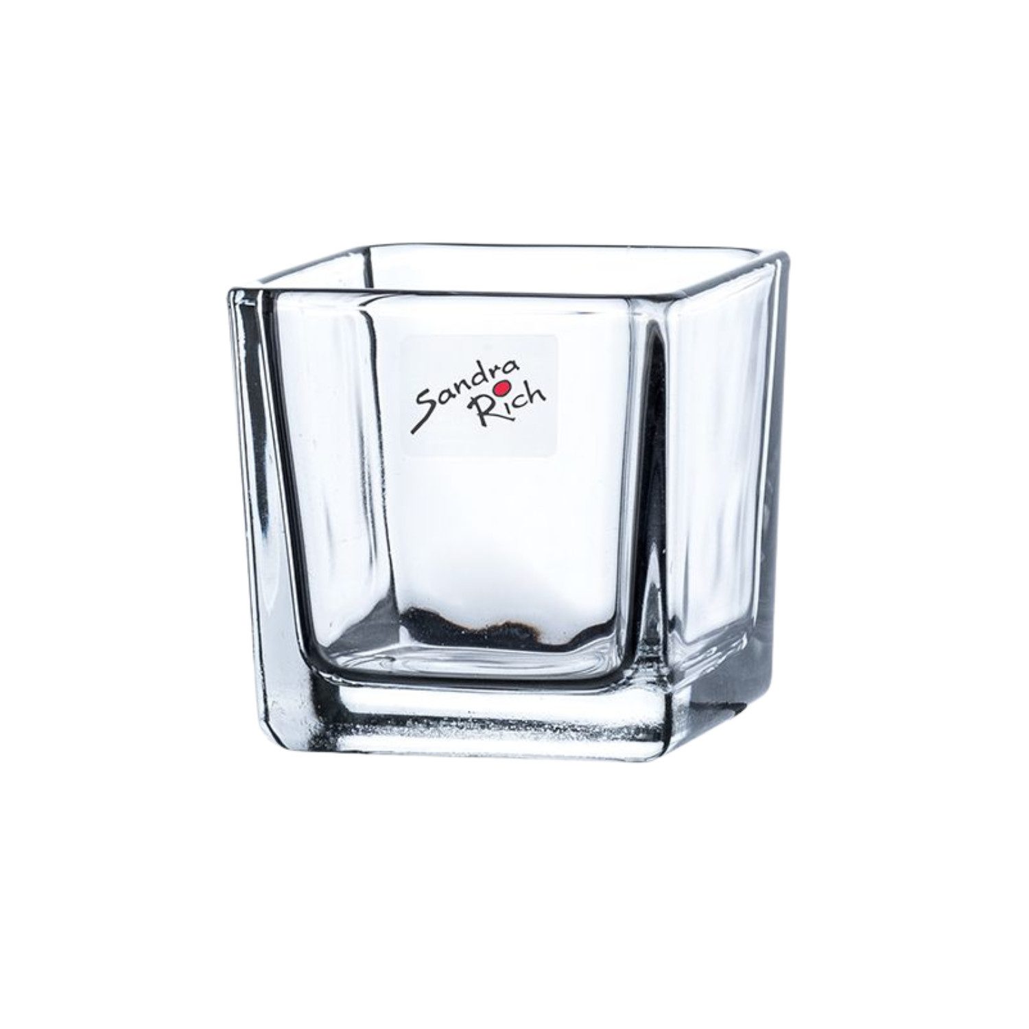 Sandra Rich Teelichthalter CUBE, Maschinenglas, Transparent, Würfel, H: 6cm