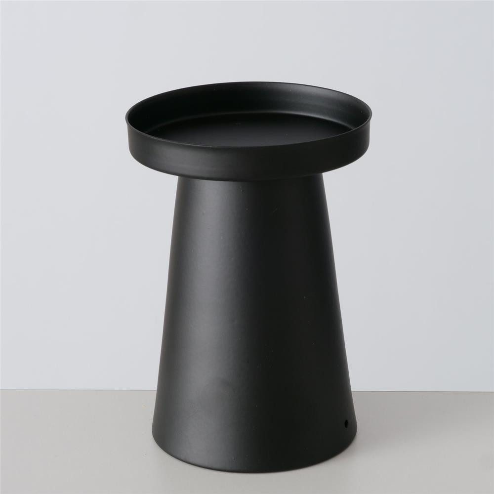 BOLTZE Windlicht Kerzenhalter Pius 2er Set Metall schwarz, skandinavisch, pulverbeschichtet, mit Klarglas, kompakt