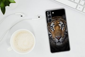 MuchoWow Handyhülle Tiger - Wildtiere - Porträt - Schwarz - Tiere, Phone Case, Handyhülle Samsung Galaxy S21, Silikon, Schutzhülle