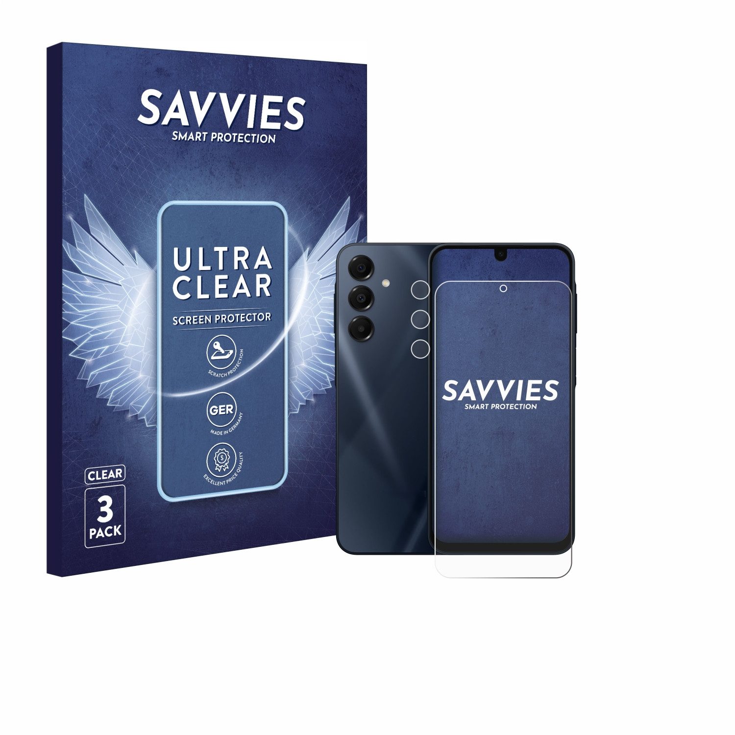 Savvies Displayschutzfolie Schutzfolie für Samsung Galaxy A16 5G (Display+Kamera), 6 Stück, Displayschutz Schutz Folie Klar Transparent von Savvies