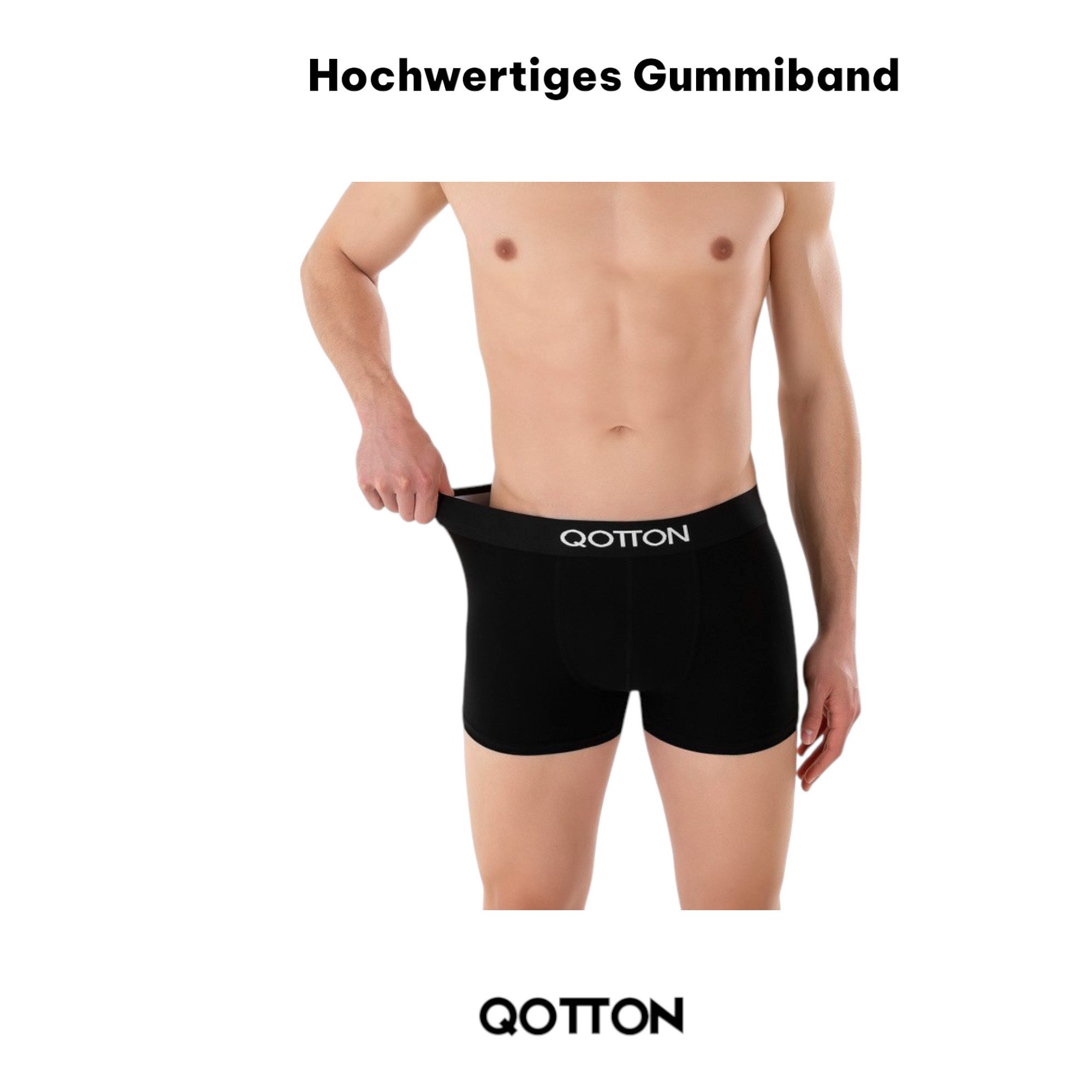 Qotton Boxershorts 6er-Pack Boxershort Unterwäsche ohne kratzenden Zettel