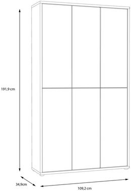 FORTE Schuhschrank Alice Springs Breite 109 cm, Höhe 192 cm, mit 8 Böden