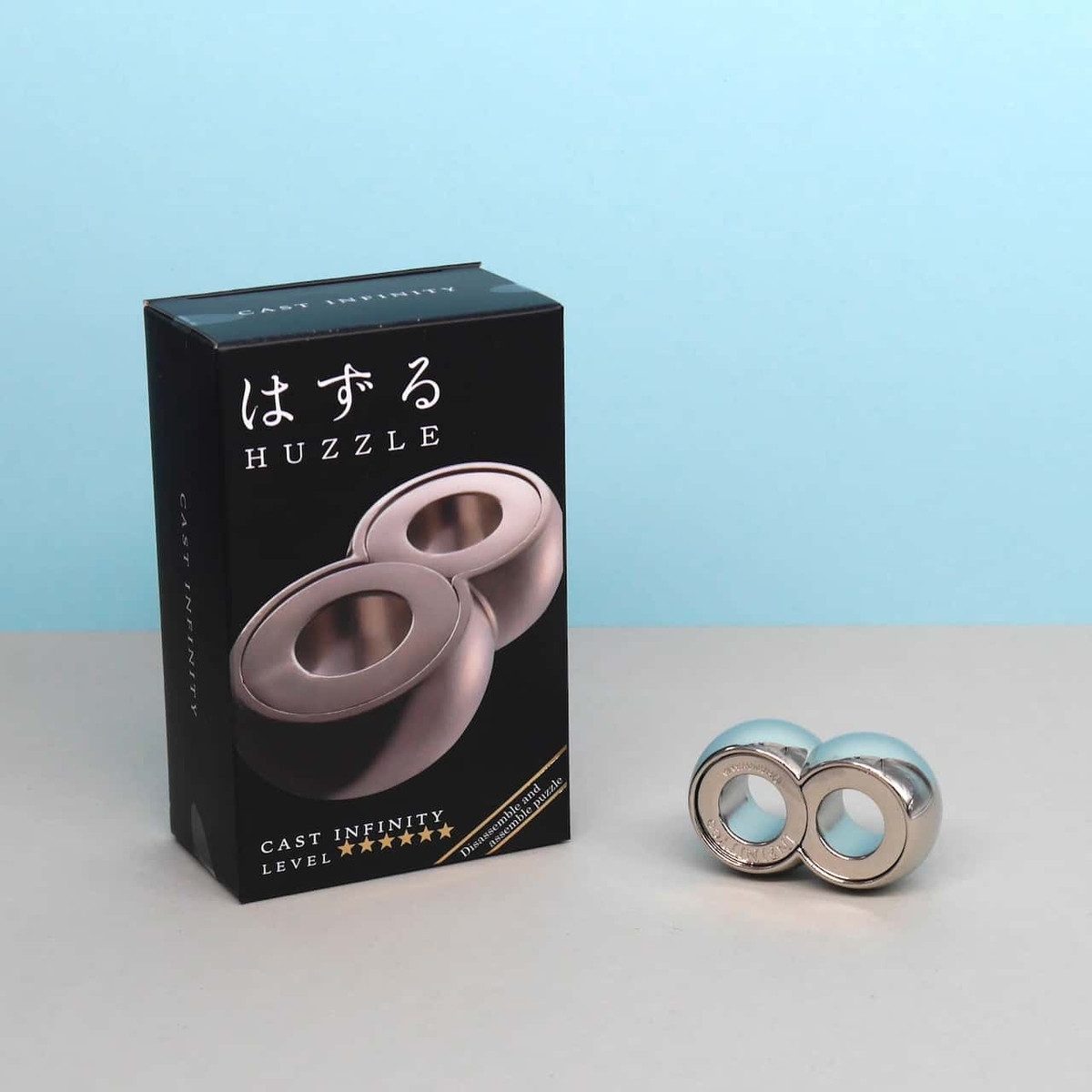 Hanayama Spiel HUZZLE CAST INFINITY - edles Geduldsspiel, Knobelspiel, Metallpuzzle