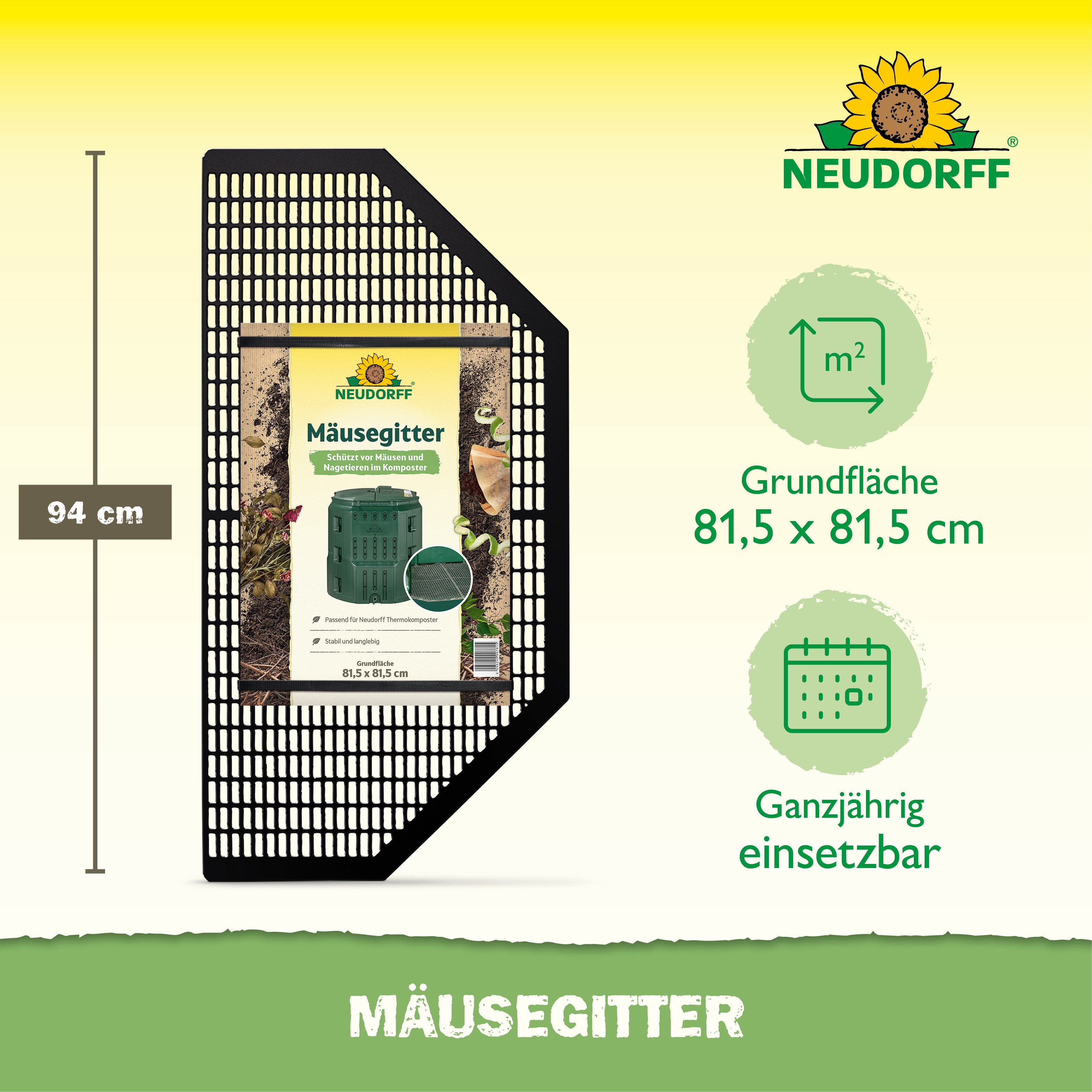 Neudorff Mäusegitter für den Neudorff Thermokomposter, Mechanischer Schutz für den Bodenbereich des Komposters, Grundfläche 81,5 x 81,5 cm, Stabiles Bodengitter – Bild 3 von 5