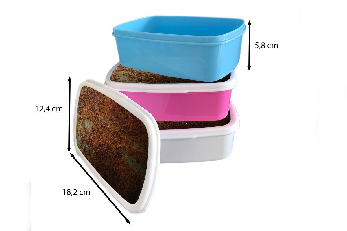 Erwachsene, Metall für Lunchbox MuchoWow Snackbox, Rost (2-tlg), Brotdose Retro, Brotbox - Kinder, Kunststoff, Mädchen, - rosa Kunststoff