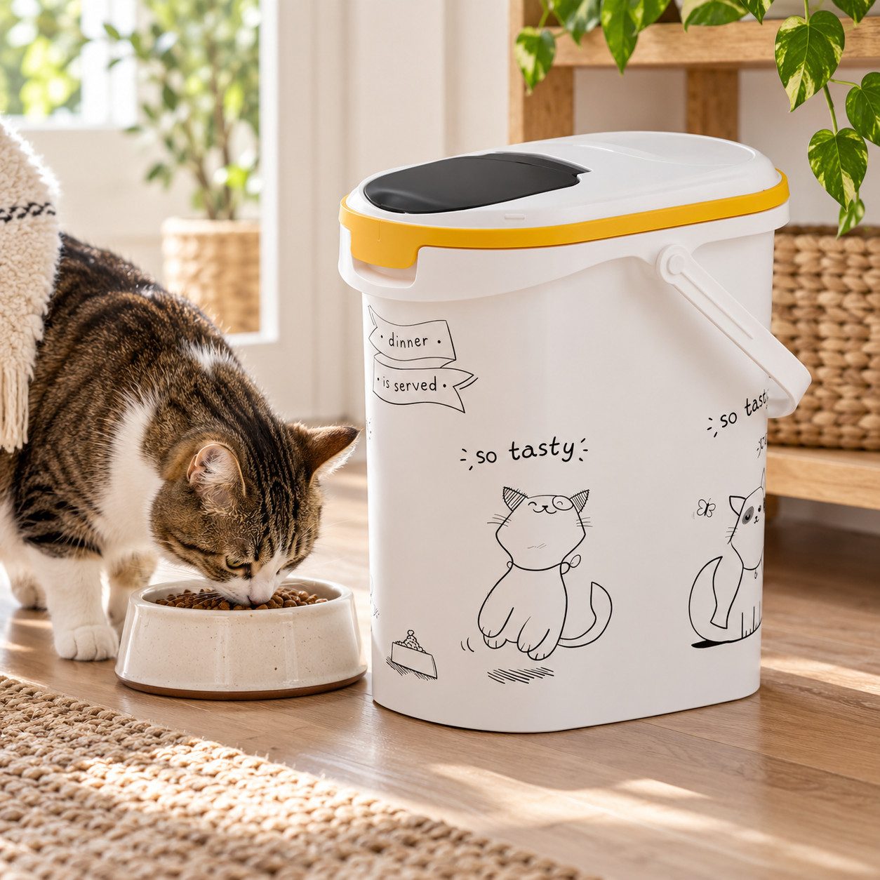 Curver Futterbehälter Futtercontainer 10L 4 kg Tierfutterbehälter Futterbox Katzefutterbox, Katzenfutterbehälter Tierfutter Hunde …