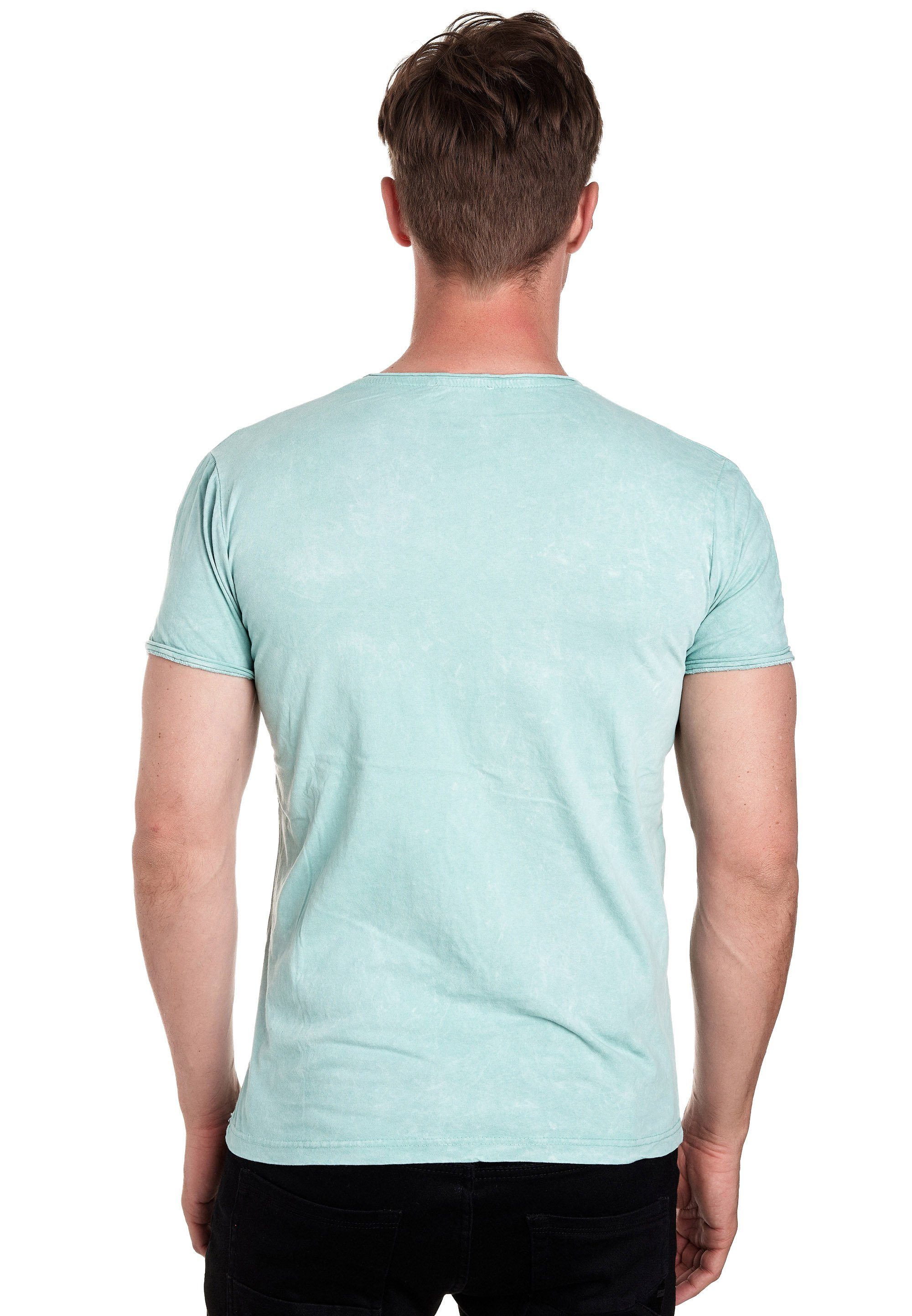 in T-Shirt Optik Neal melierter Rusty mint