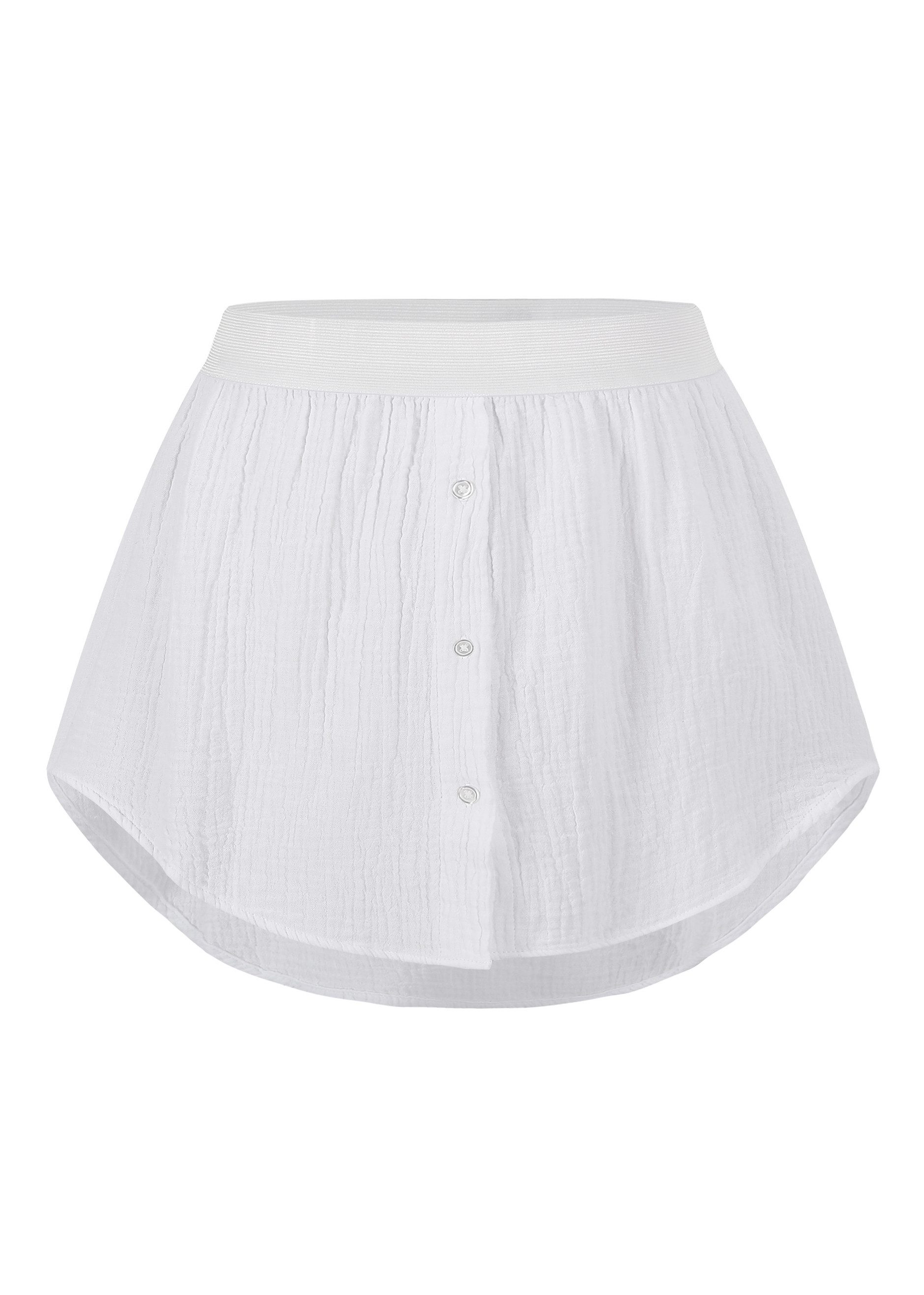 SASSYCLASSY Unterrock Blusen Unterrock Damen Saum Verlängerung Elegant Musselin Halbrock Hemdverlängerung mit Gummibund Weiß Schwarz