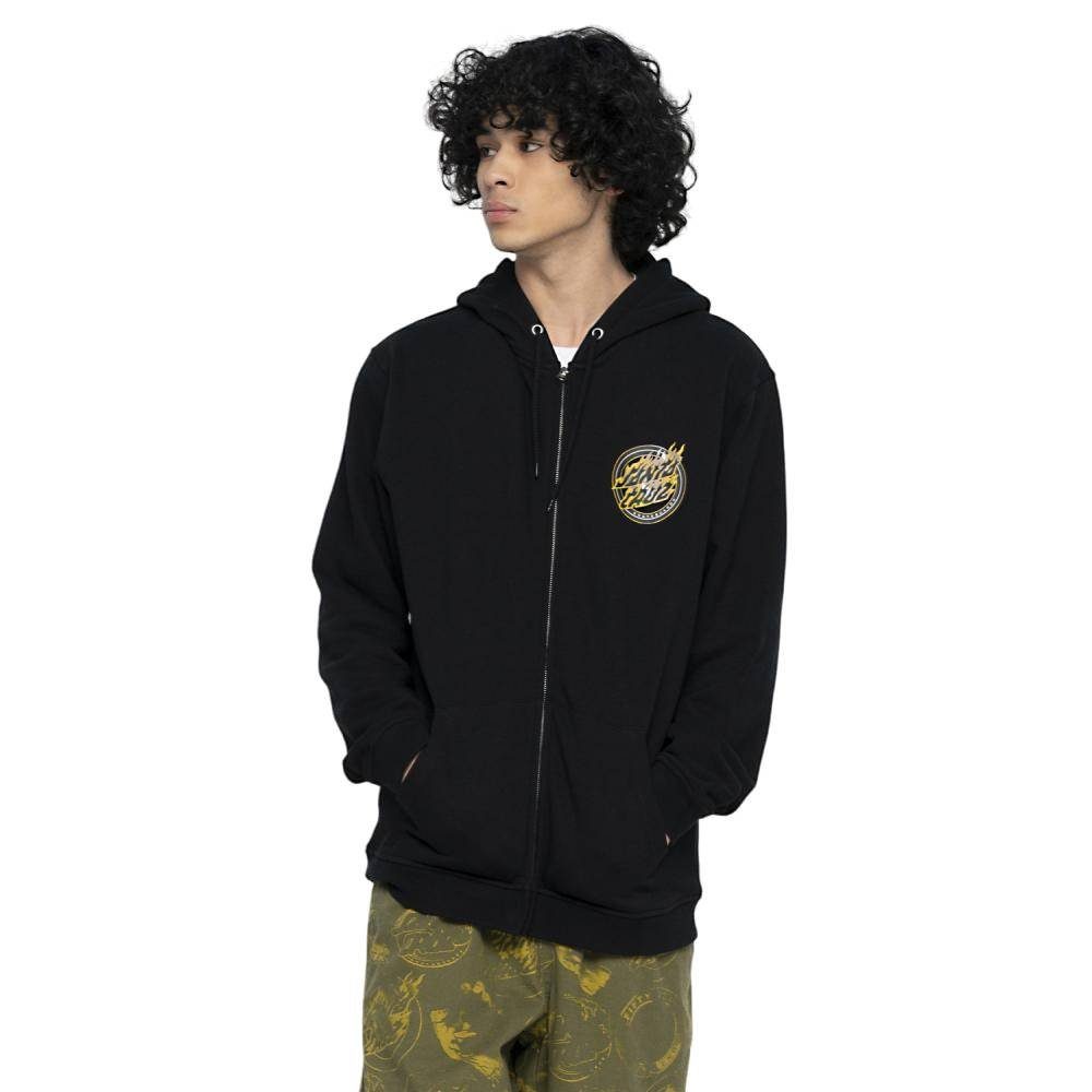 Santa Cruz Sweatjacke Ziphoodie Santa Holo Cruz geteilte Dot Flamed Kängurutasche