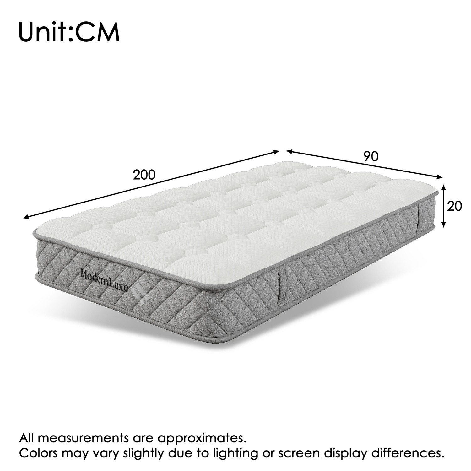 Boxspringmatratze Orthopädische Kaltschaummatratze, ANYSUN, 21 cm hoch, (Mattress mit 7-Zonen-Taschenfederkern, Härtegrad H3 (mittelfest), 20 cm Höhe,Bambuskohl – Bild 2 von 5