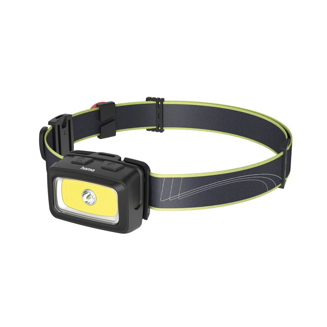 Hama LED Stirnlampe LED Stirnlampe mit Rücklicht SOS-Pfeife und Spritzwasserschutz, 7 Lichtmodi, IP44, COB LED, Rücklicht