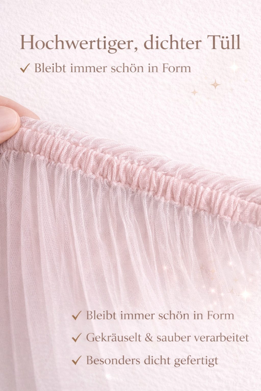 Baby Fancyroom Betthimmel Premium Hausbett Himmel aus Tüll, Betthimmel für Kinderbett, Baldachin, gekräuselt