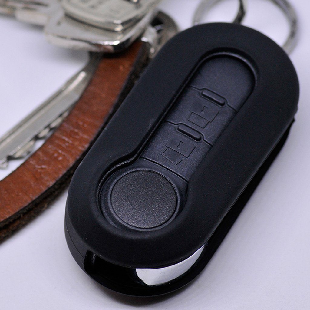 mt-key Schlüsseltasche Autoschlüssel Softcase Silikon Schutzhülle Schwarz, für Citroen Jumper Peugeot Boxer FIAT Ducato 500 Punto Panda ab 2006 | Schlüsseltaschen