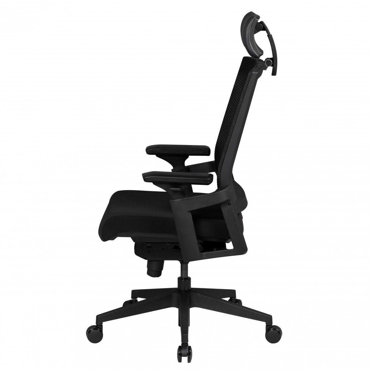 Schreibtischstuhl Armlehne), SPM1.318 (Stoffbezug Schwarz, 120 Drehstuhl Bürostuhl Modern Chefsessel mit Kopfstütze Amstyle kg, mit