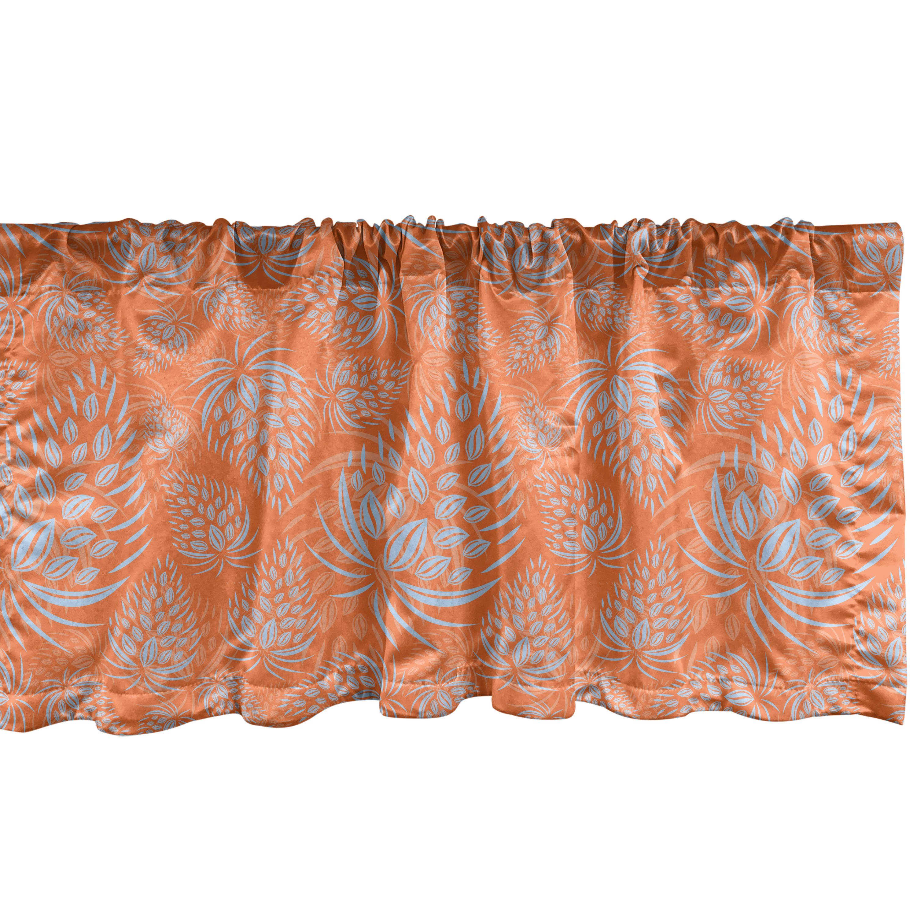 Scheibengardine Vorhang Volant für Küche Motif Schlafzimmer Microfaser, mit Botanical Herbst Dekor Abakuhaus, Stangentasche, Herbstlaub