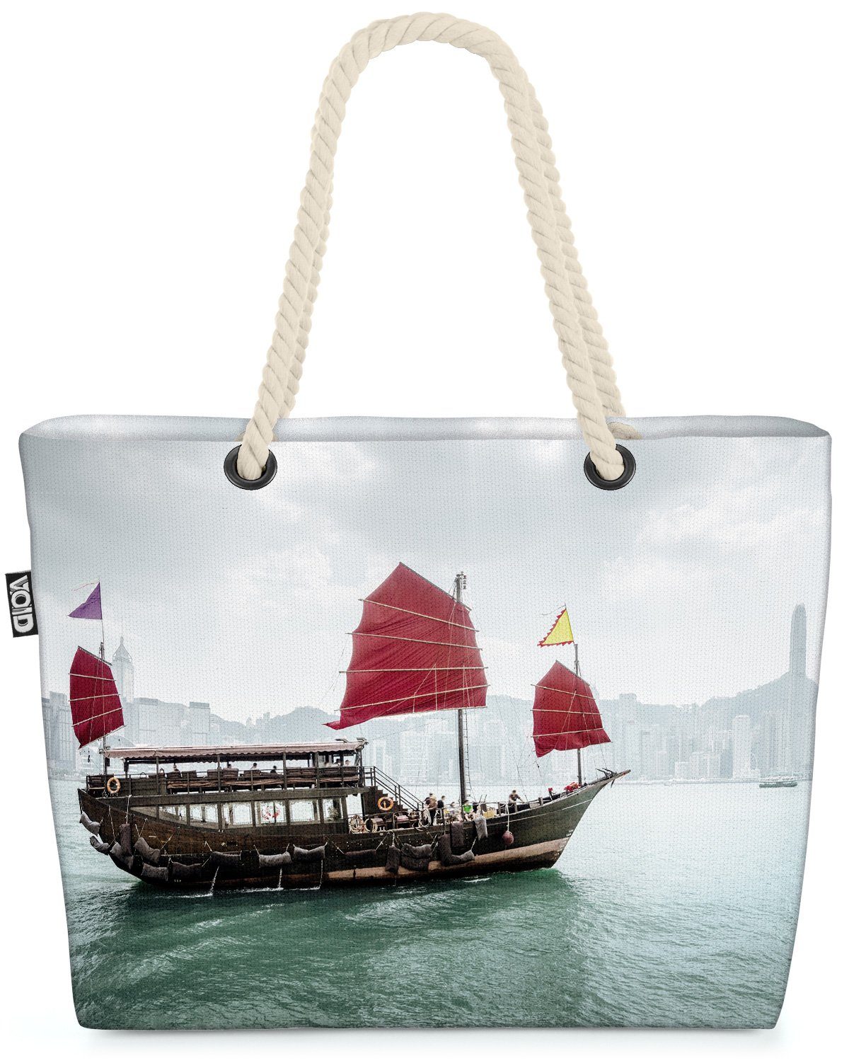 VOID Strandtasche (1-tlg), Hong Kong Dschunke China hong kong bucht drache traditionell meer dsc