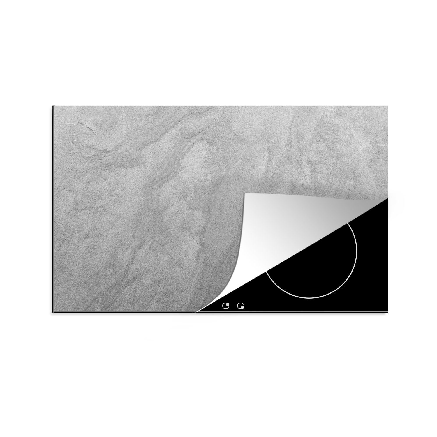 MuchoWow Herdblende-/Abdeckplatte Grau - Stein - Bauwerke - Design, Vinyl, (1 tlg), 81x52 cm, Induktionskochfeld Schutz für die küche, Ceranfeldabdeckung