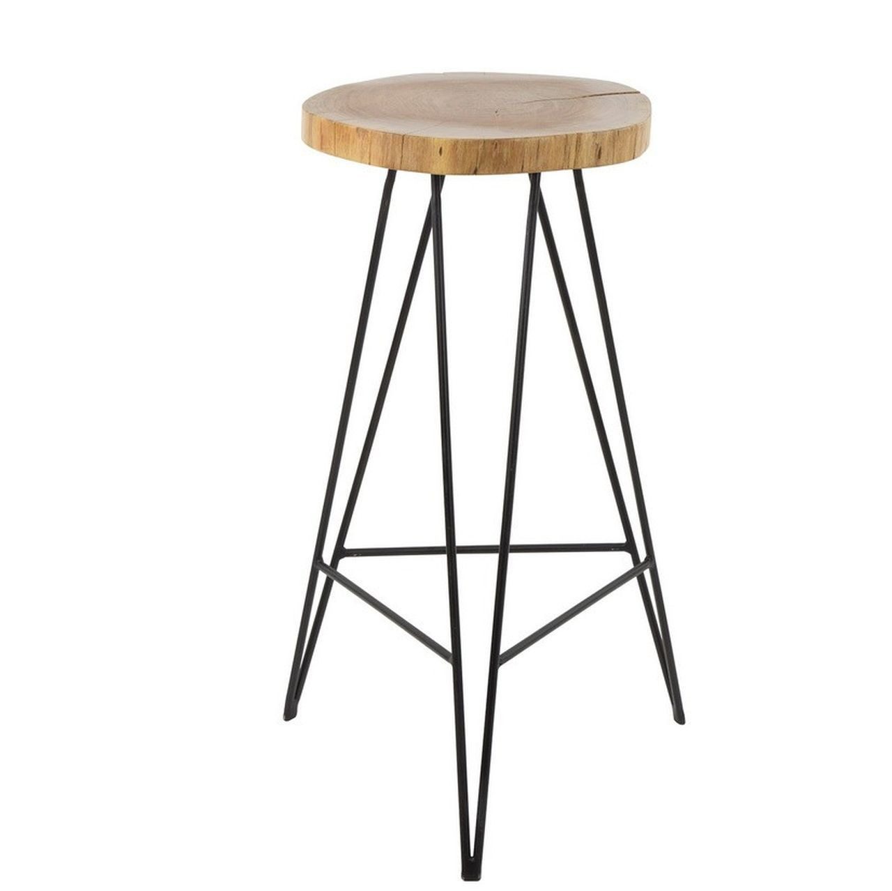 Barhocker 2 Stück Wood Akazie Baumkante Industrial
