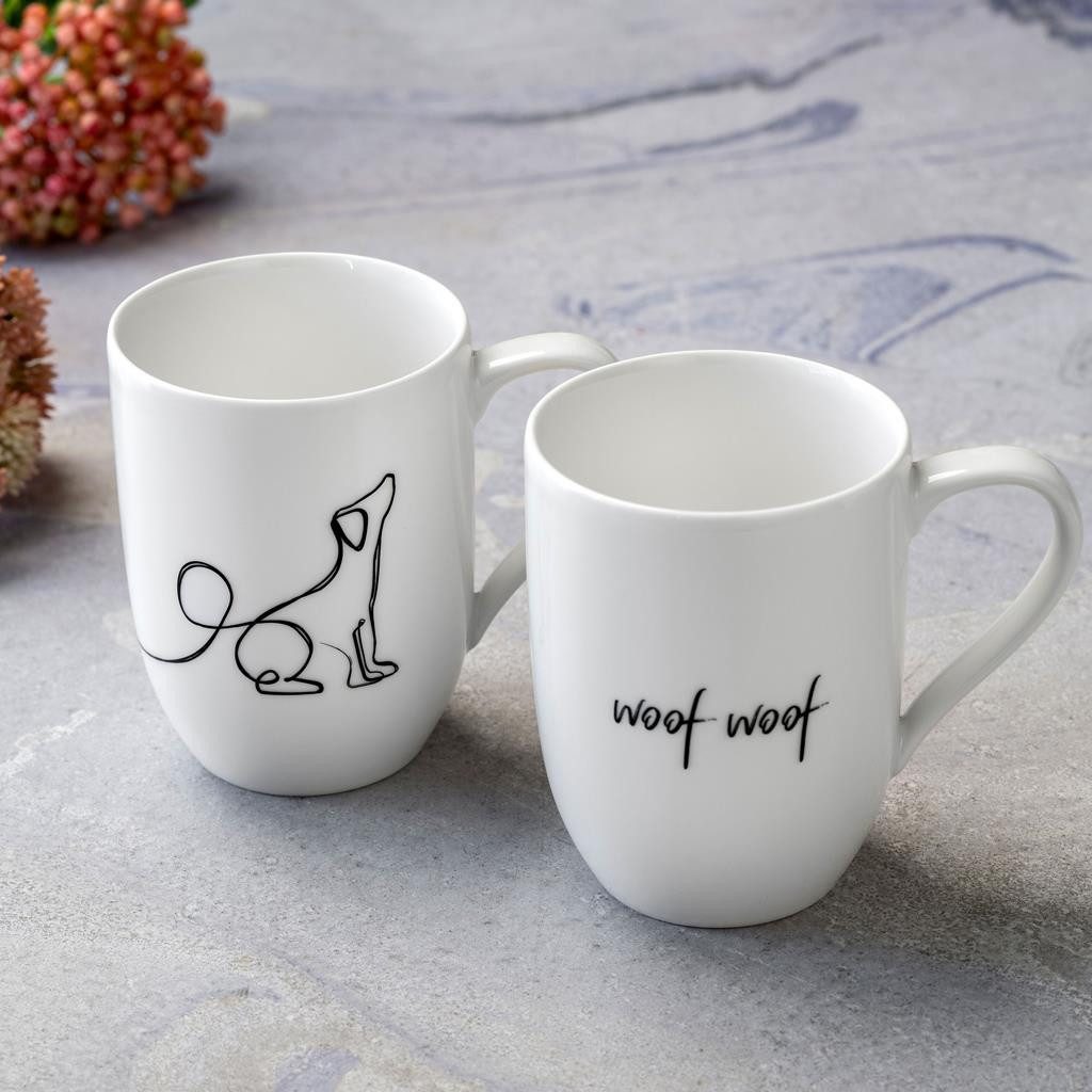 Villeroy & Boch Becher Statement Kaffeebecher Dog 280 ml 2er Set, 2-tlg., Porzellan
