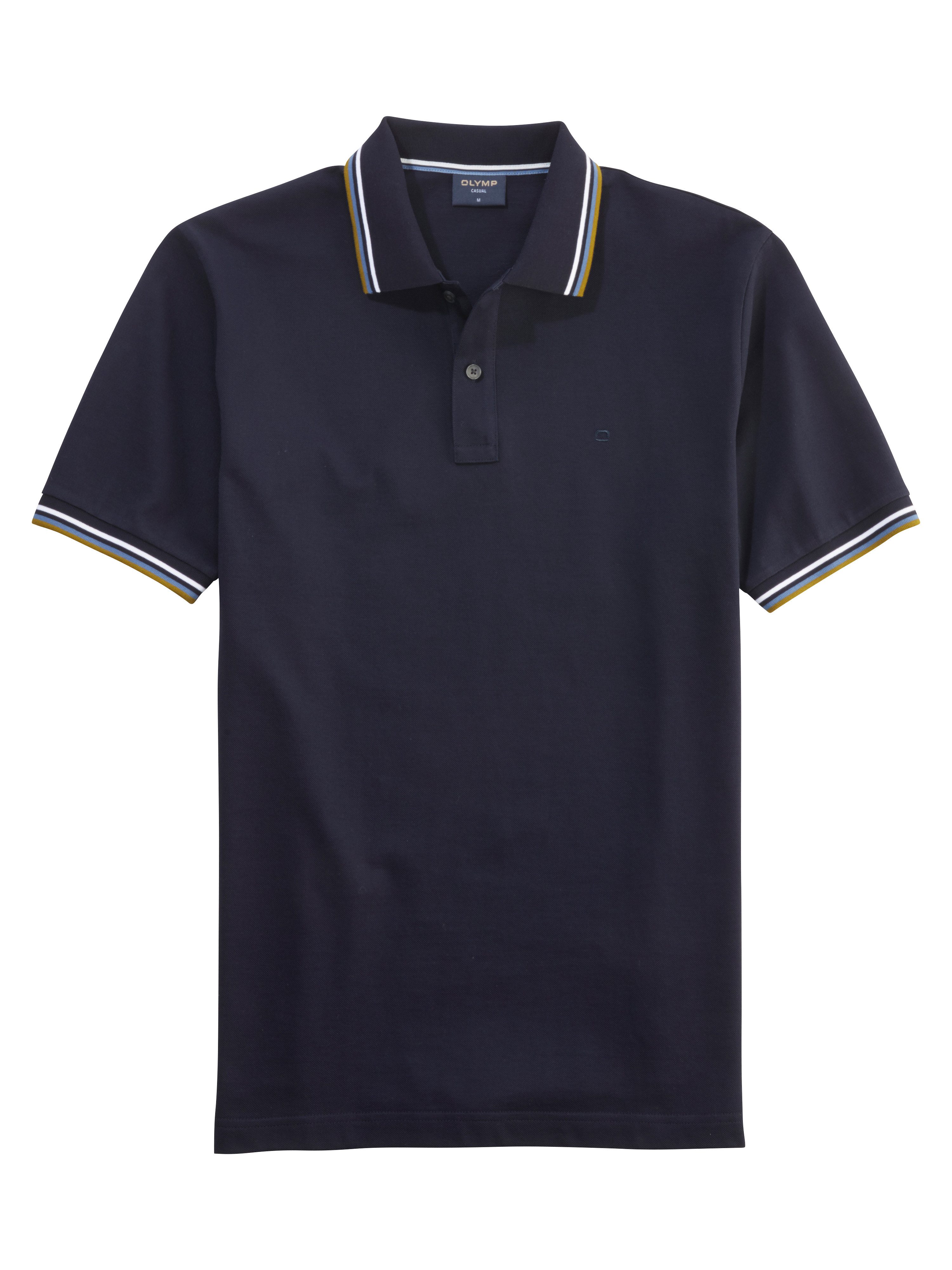 OLYMP Poloshirt Casual farbliche Kontrast-Details