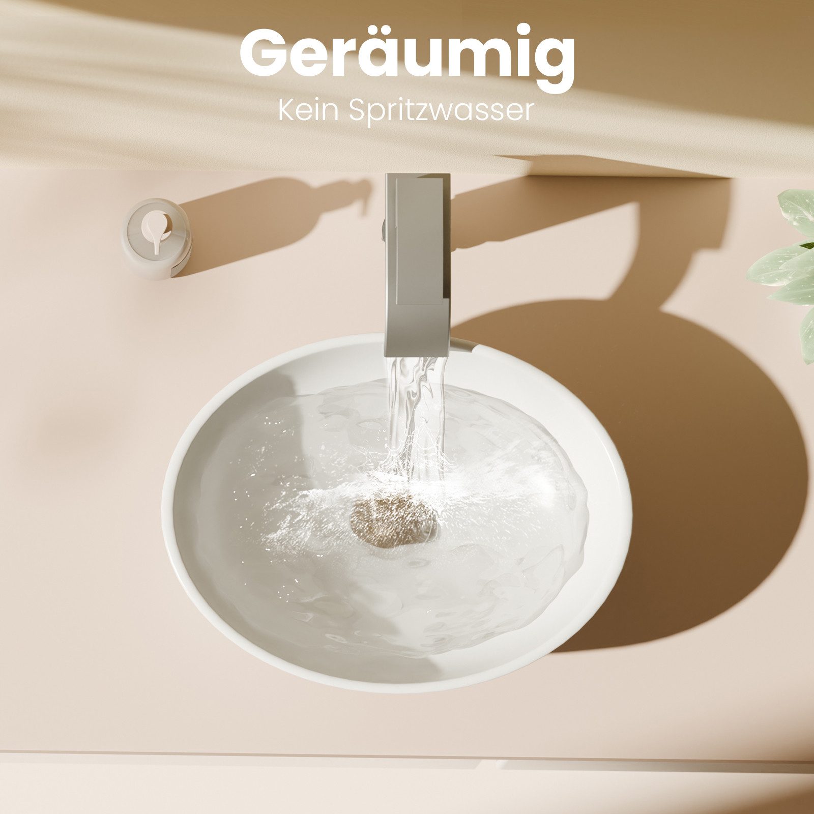 EMKE Aufsatzwaschbecken Oval Handwaschbecken mit Nano günstig online kaufen