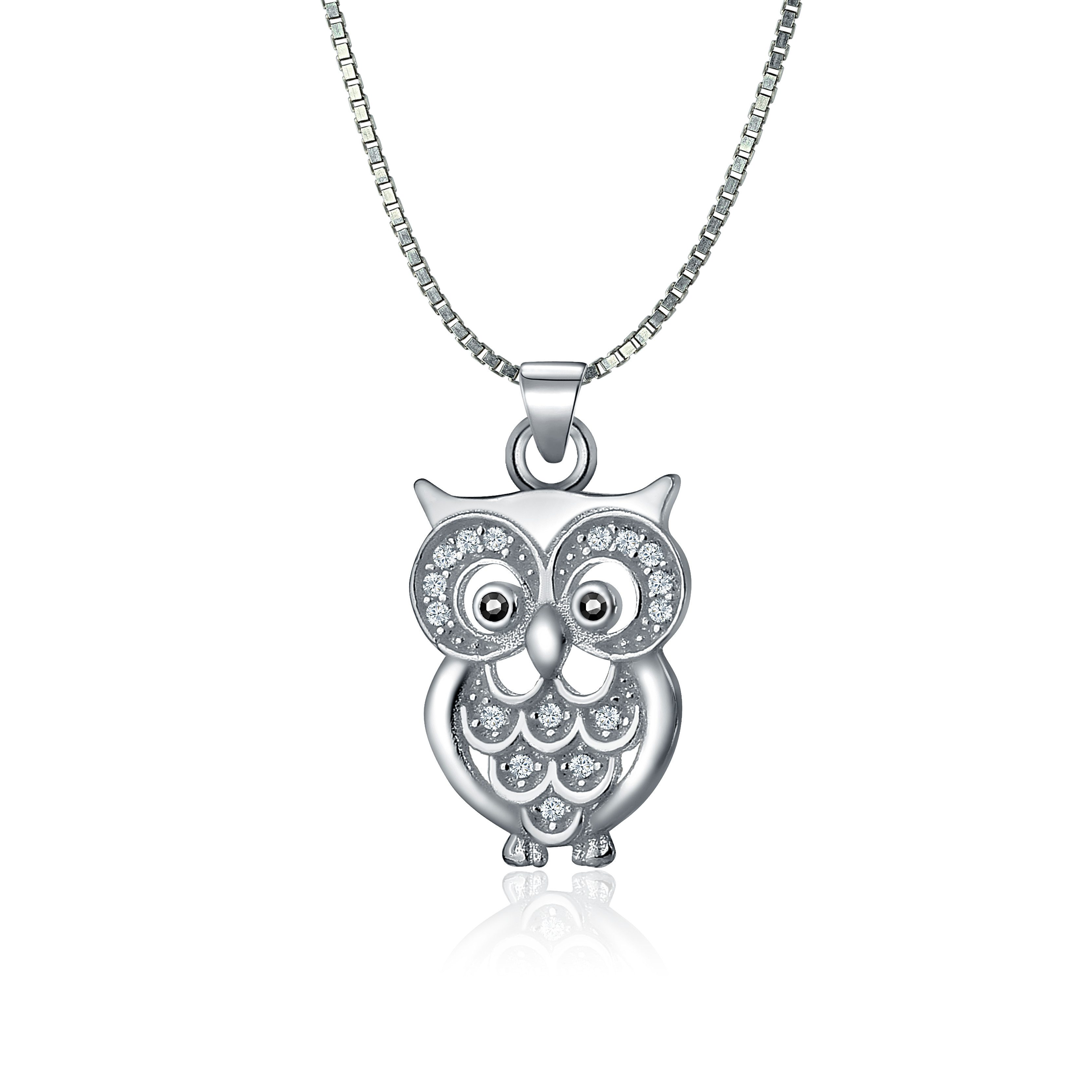 NAHLE Kette mit Anhänger Silberkette Eule Halskette (inkl. Schmuckbox), 925 günstig online kaufen