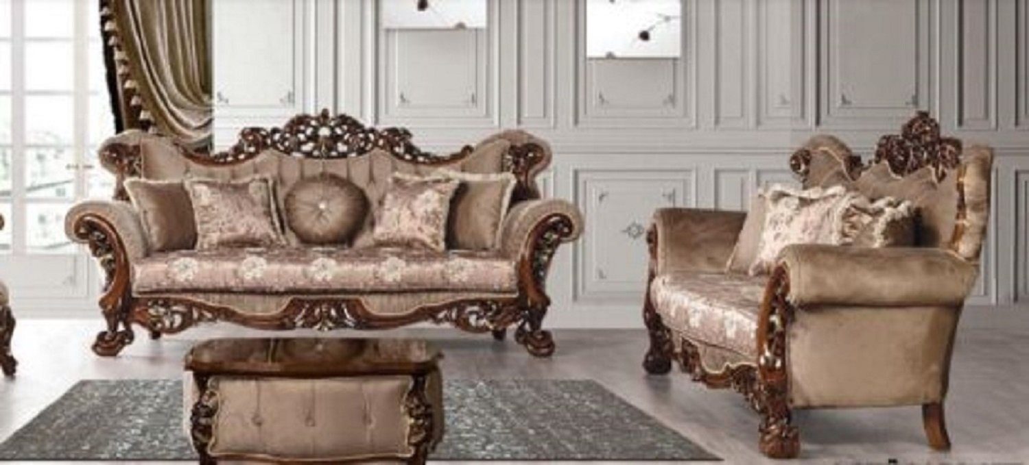 JVmoebel Wohnzimmer-Set, Garnitur Sofagarnitur 3+3 Sitzer Sofas Sofa Luxus Stil Stoff