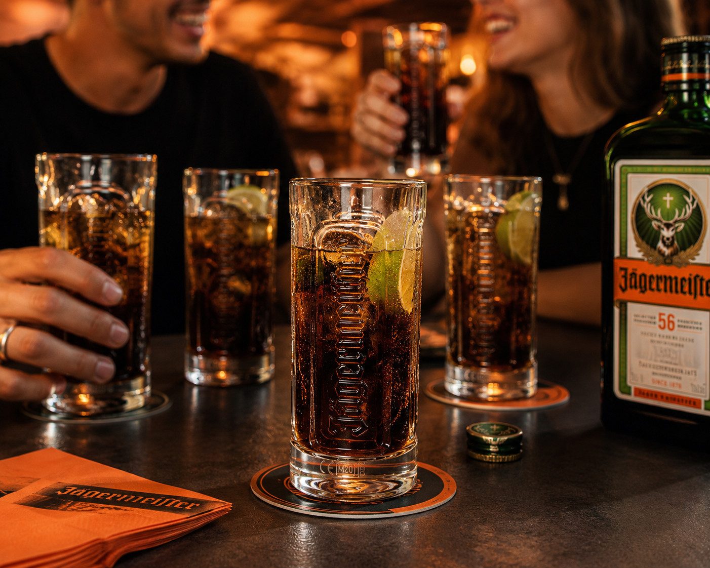 Jägermeister Longdrinkglas Original Longdrinkglas 0,2 L 6er Set, 6-tlg., mit 4 cl Eichung