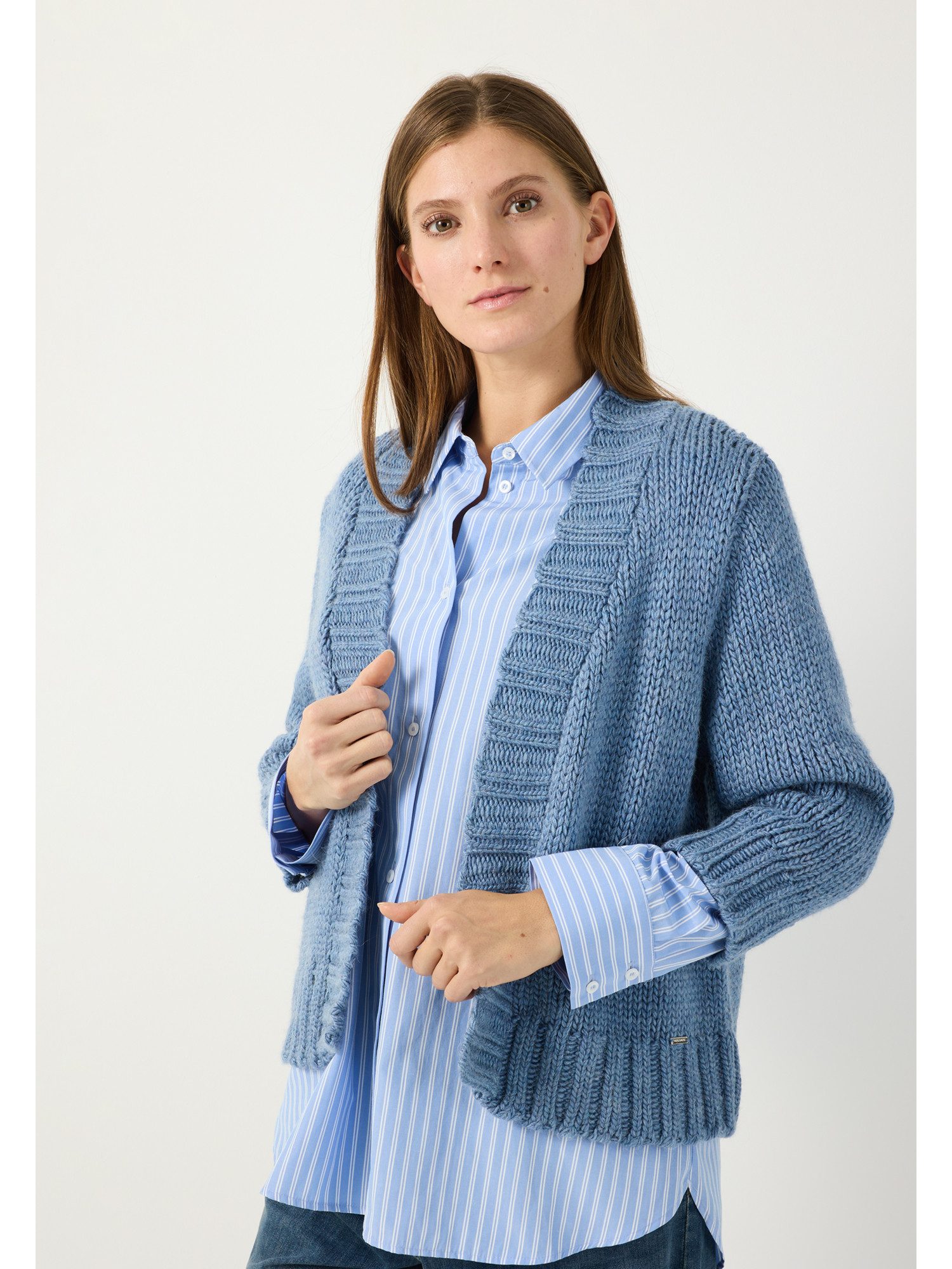 MORE&MORE Strickjacke verschlusslose Kurz-Strickjacke