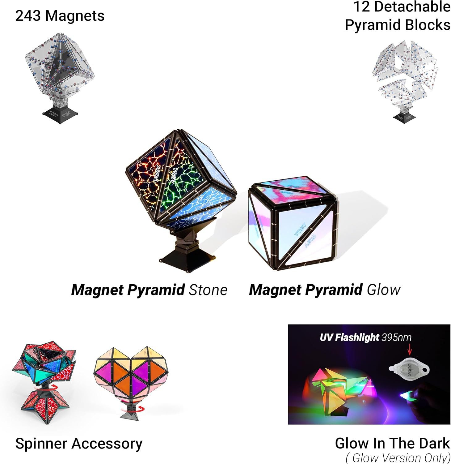 TOSY TOSY Magnet Pyramid Stone Magnetspielbausteine, (1 St) – Bild 5 von 5