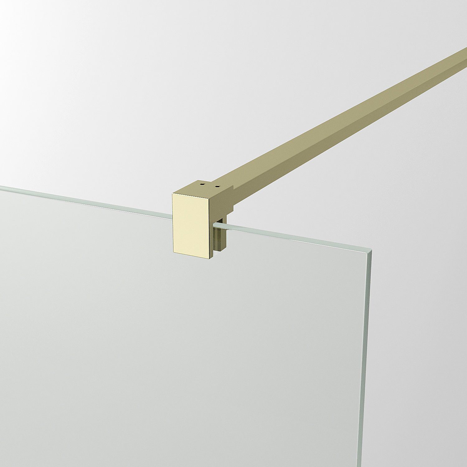 AQUABATOS Walk-in-Dusche Walk in Dusche Duschwand Glas Trennwand Duschabtrennung Duschkabine, 8 mm Einscheibensicherheitsglas, Goldenes Profil