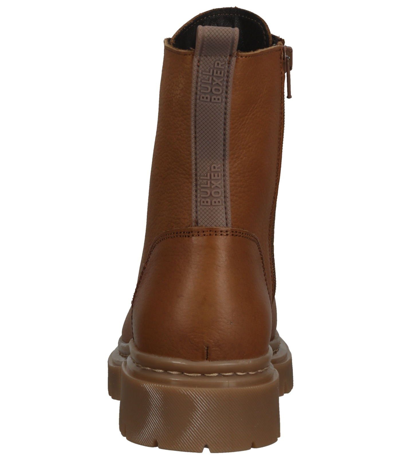 Tan Stiefelette Leder Schnürstiefelette Bullboxer