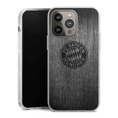 DeinDesign Handyhülle Metallic Look FCB FC Bayern München Metalllook FCB Logo einfarbig, Apple iPhone 14 Pro Max Hülle Bumper Case Handy Schutzhülle