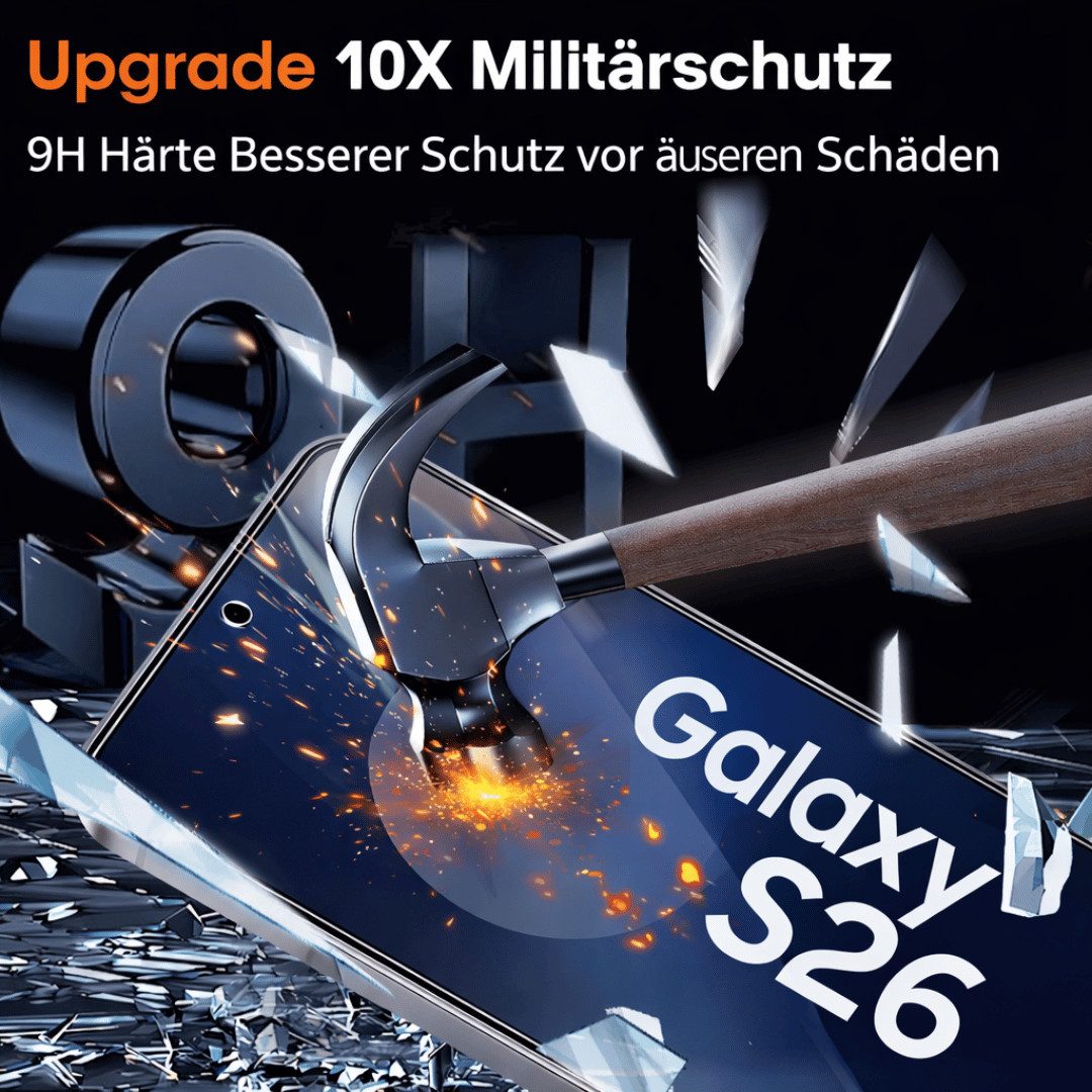 SmartUP Displayschutzglas 2X Schutzglas für Samsung Galaxy S26 Display Kamera Panzerglas Full 9H für Samsung Galaxy S26, 4 Stück, Rundumschutz, passgenaue Verar – Bild 3 von 5