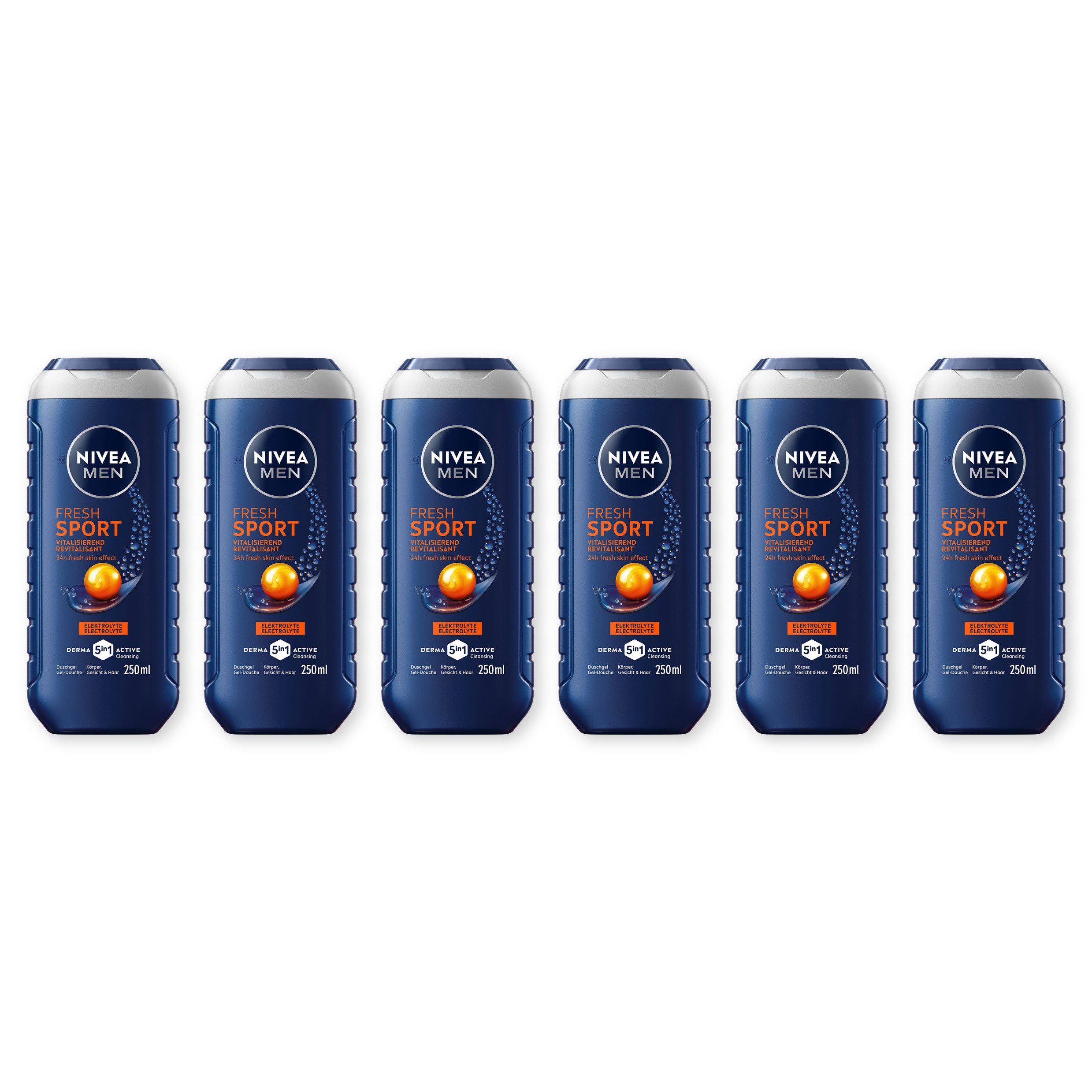 Nivea Men Duschpflege Pflegedusche Fresh Sport 6 x 250ml, 6-tlg.