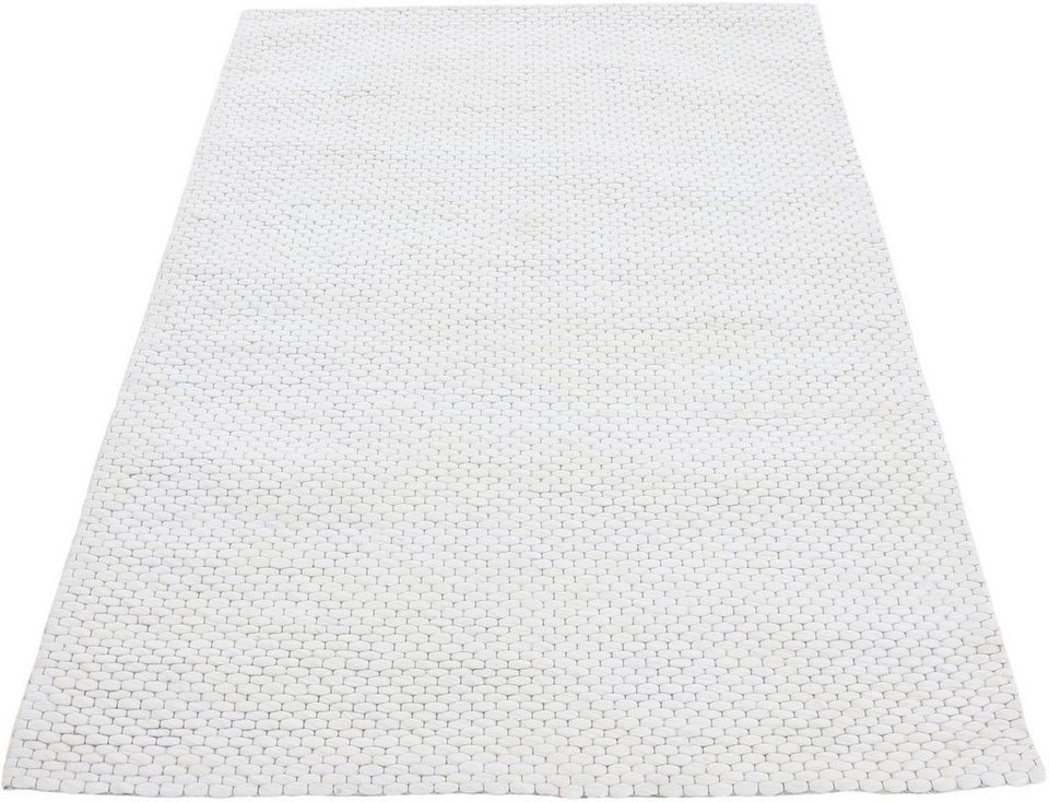 Wollteppich Sina, carpetfine, rechteckig, Höhe: 14 mm, Handweb Teppich,  reine Wolle, meliert, handgewebt, weich & kuschelig