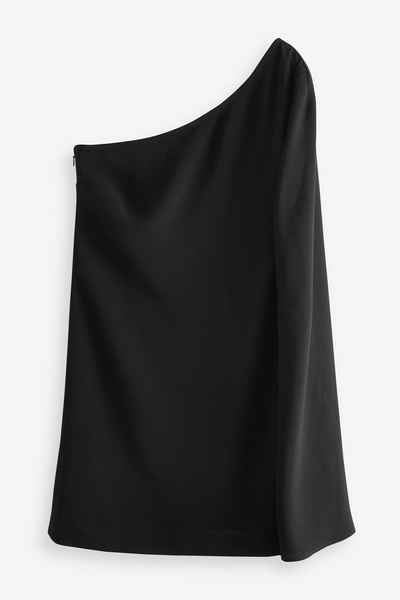 Next One-Shoulder-Kleid Einschulteriges Minikleid mit Cape-Ärmeln (1-tlg)