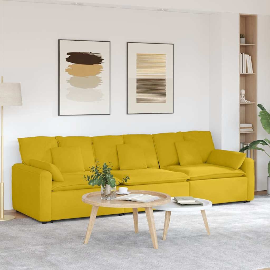 vidaXL Sofaelement Modulares Sofa mit Kissen Gelb