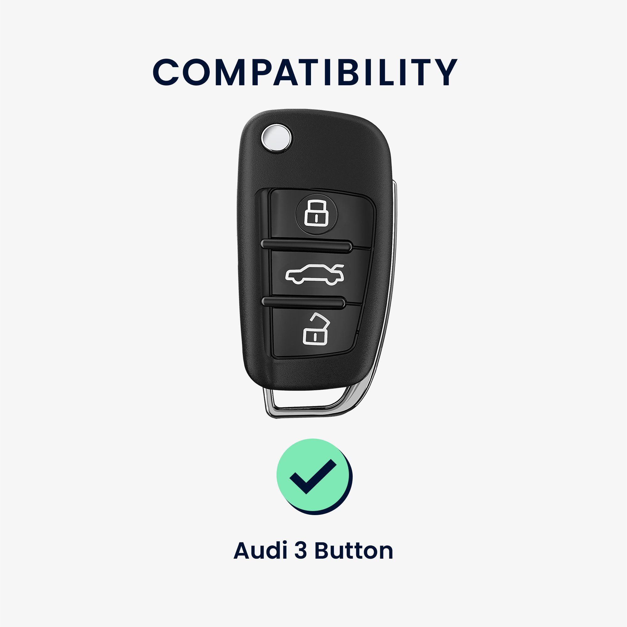 Schutzhülle für TPU Hülle Schlüsseltasche Schlüsselhülle Autoschlüssel kwmobile Cover Silber Audi,