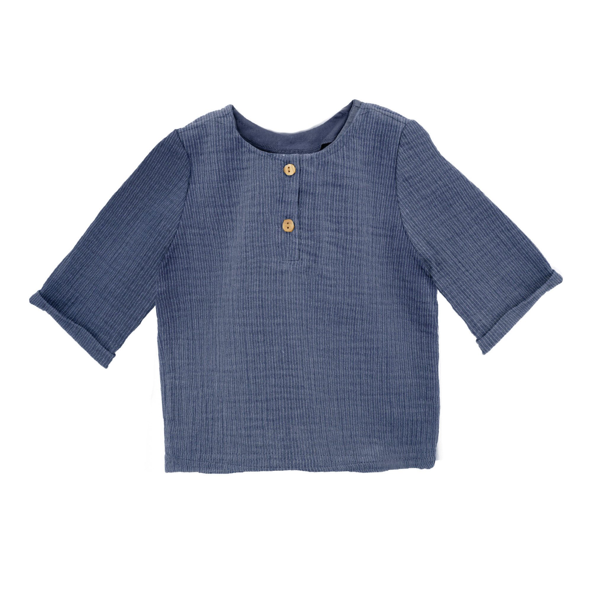 T-Shirt GOTS BABY BOY-Hemd, 3/4 Arm Musselin