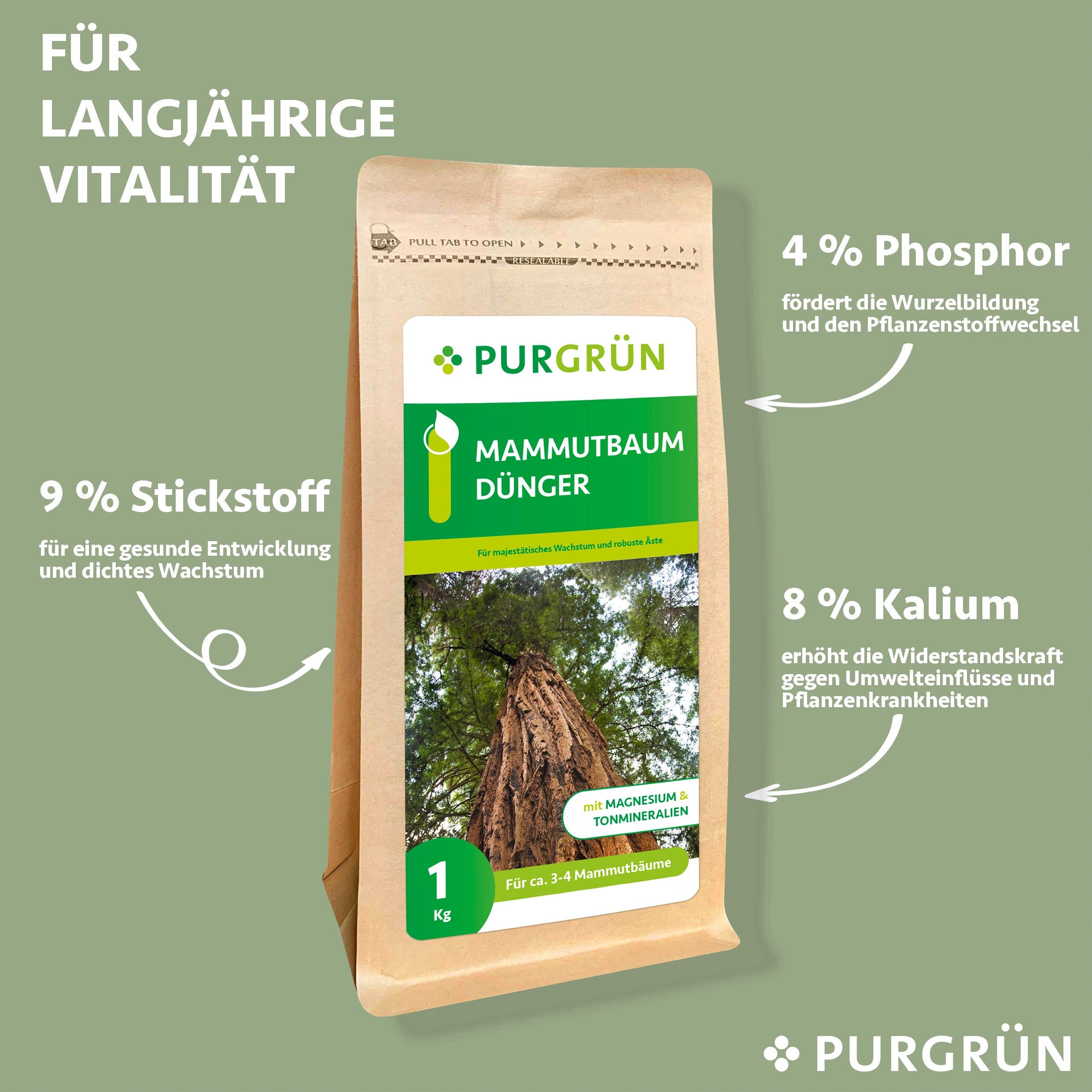 Purgrün Gartendünger Purgrün Mammutbaum Dünger, NPK günstig online kaufen