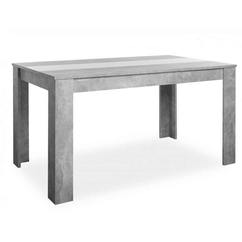 Finori Esstisch NIKLAS Beton grau weiß o. schwarz Esstisch Küchentisch Esszimmer Tisch