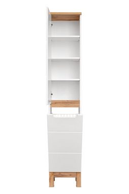 Domando Badkommode Badschrank Stintino M2 in Weiß Matt und Weiß Hochglanz, Breite 35cm, Soft-Close-Funktion, Hochglanz