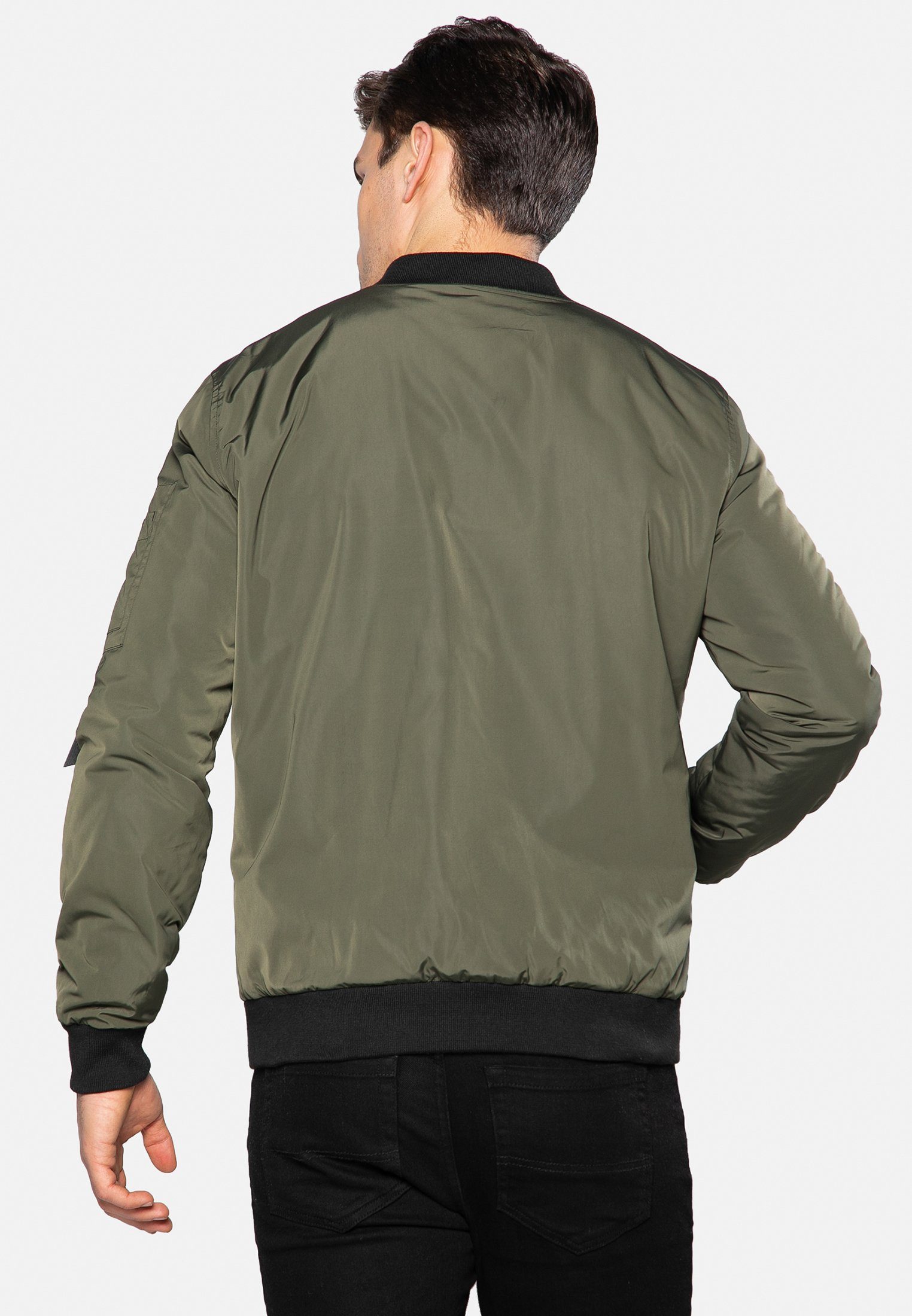 Threadbare THB Rasen (GRS) Global Recycled Standard Blouson Jacket zertifiziert Khaki