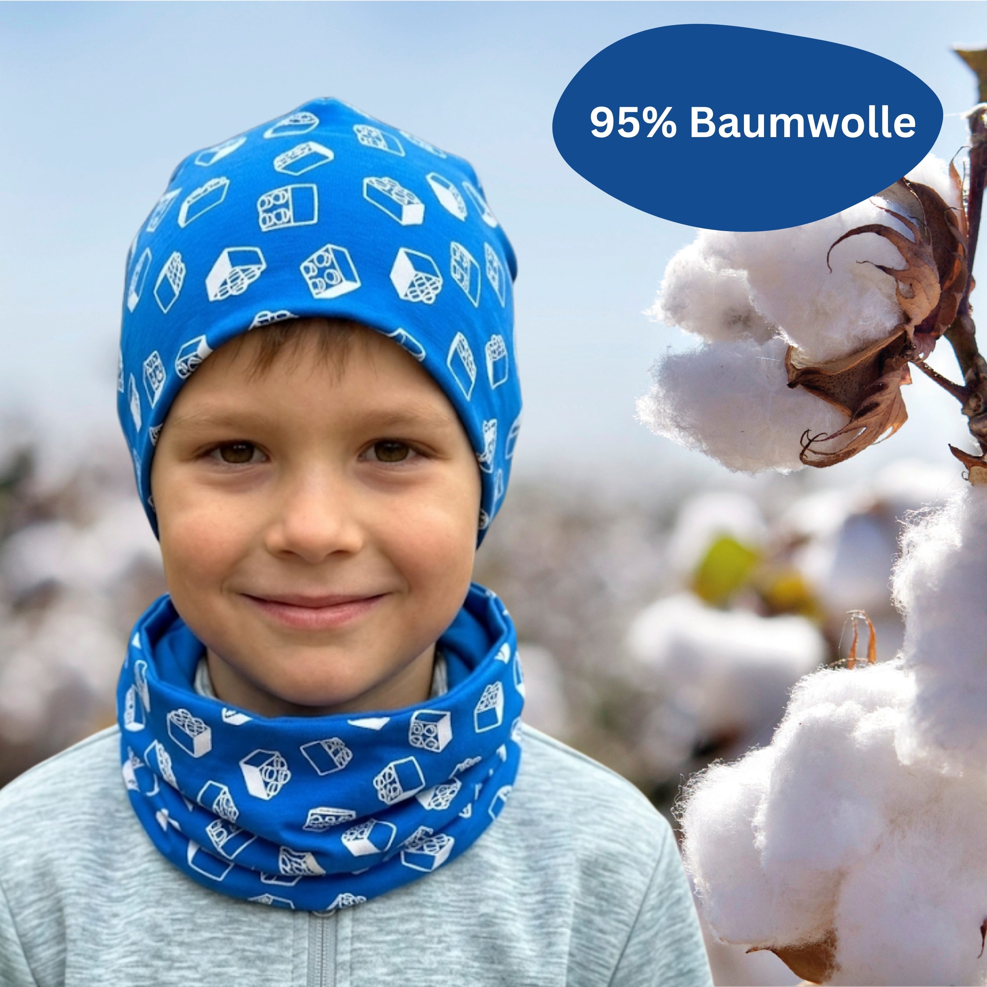 HECKBO Beanie 360° Reflektor Kinder Beanie Mütze & Loop Schal Set – Bild 4 von 5