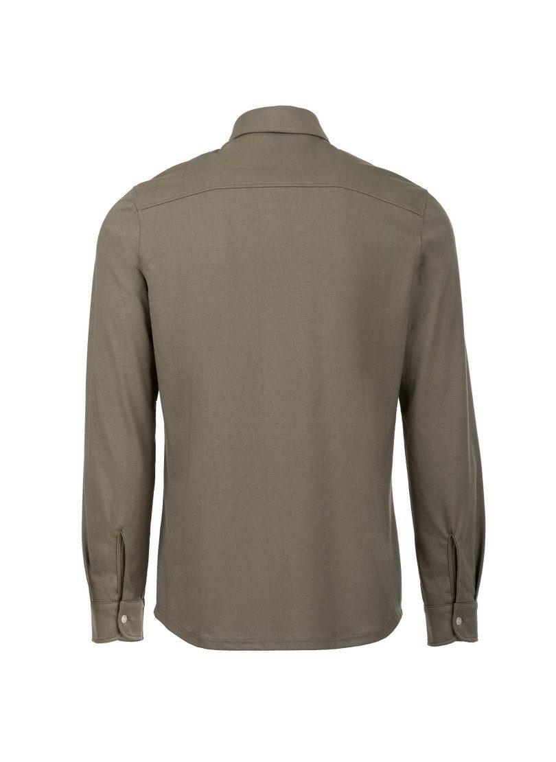TRIGEMA Poloshirt Trigema Business-Hemd taupe aus DELUXE-Single-Jersey