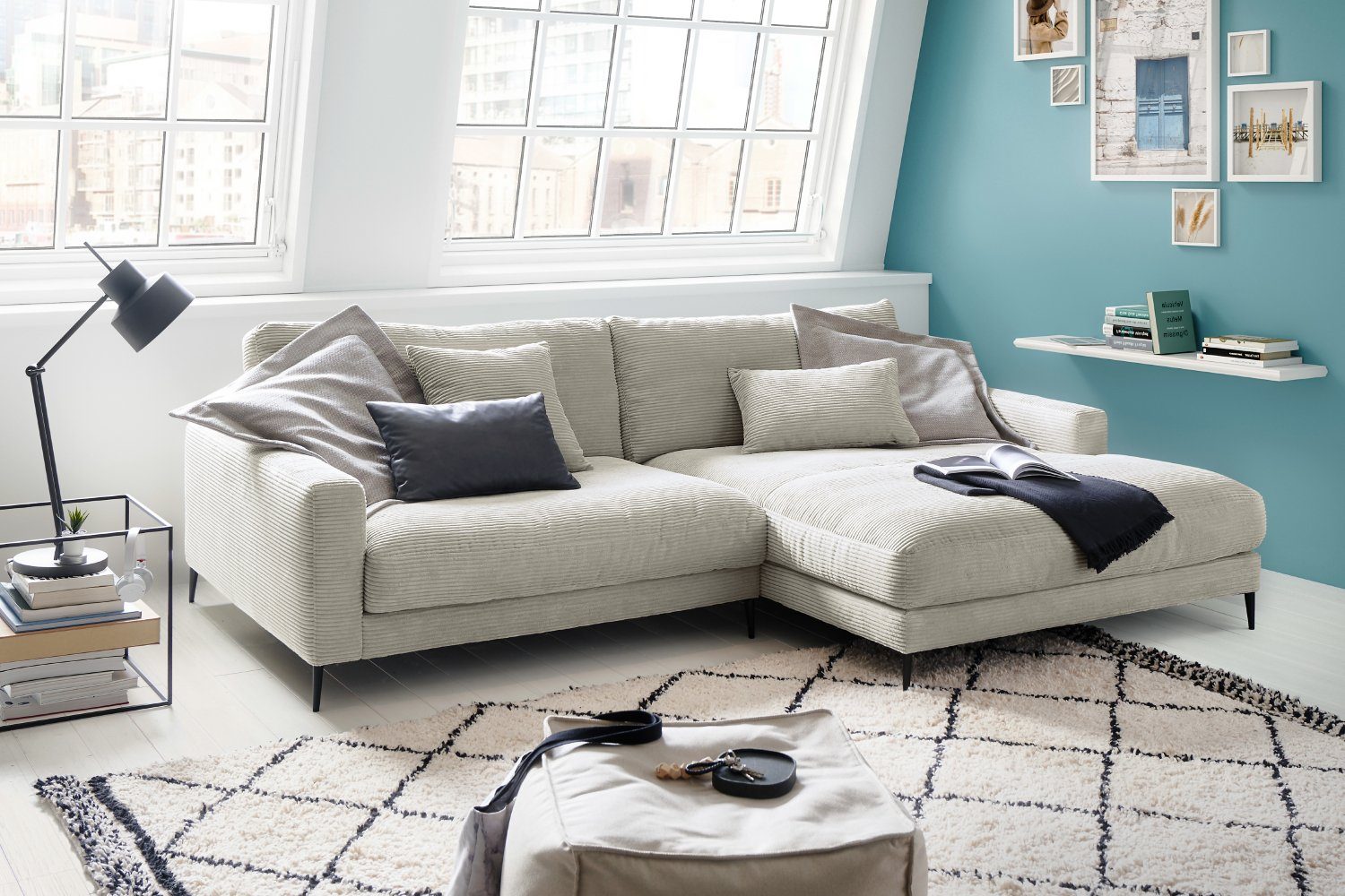 KAWOLA Ecksofa »CARA«, Sofa Cord, Recamiere links od. rechts, versch.  Farben online kaufen | OTTO