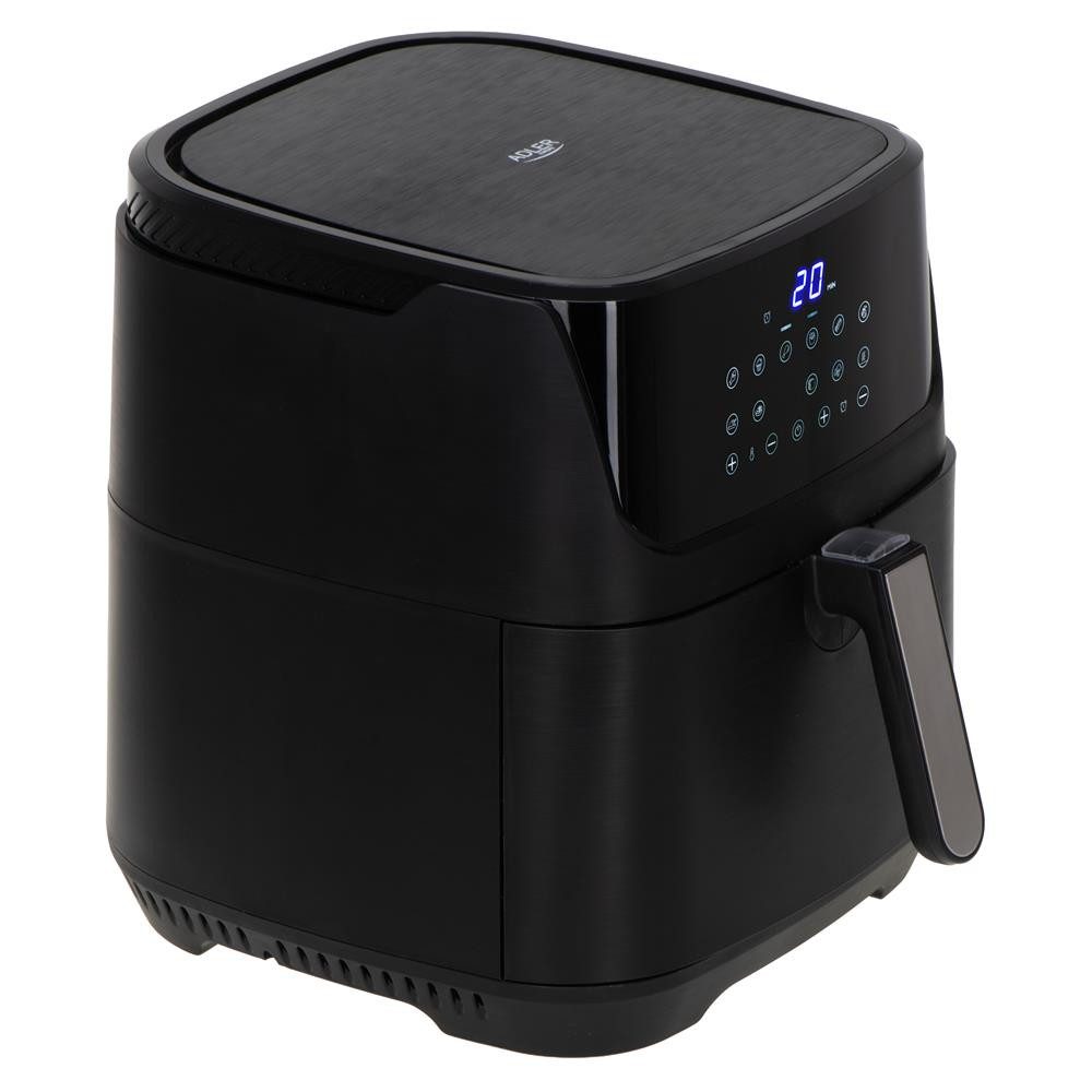 ADLER EUROPE Heißluftfritteuse Adler 6317, 2500 W, Airfryer 5,5 L, Fritteuse ohne Öl, antihaftbeschichteter Korb schwarz