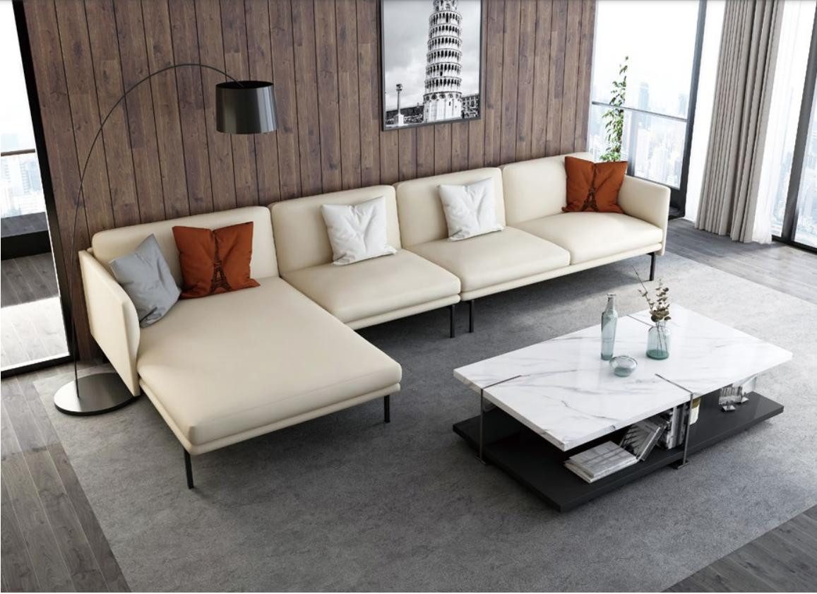 Xlmoebel Ecksofa Moderne L-förmige Wohnlandschaft mit hochwertiger Polsterung in Grau, Hergestellt in Europa